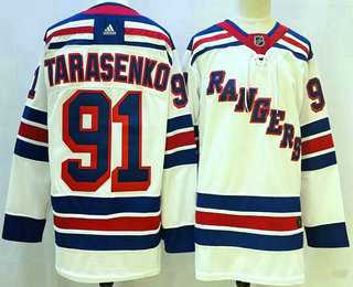 Mens New York Rangers #91 Vladimir Tarasenko White Stitched NHL Jersey